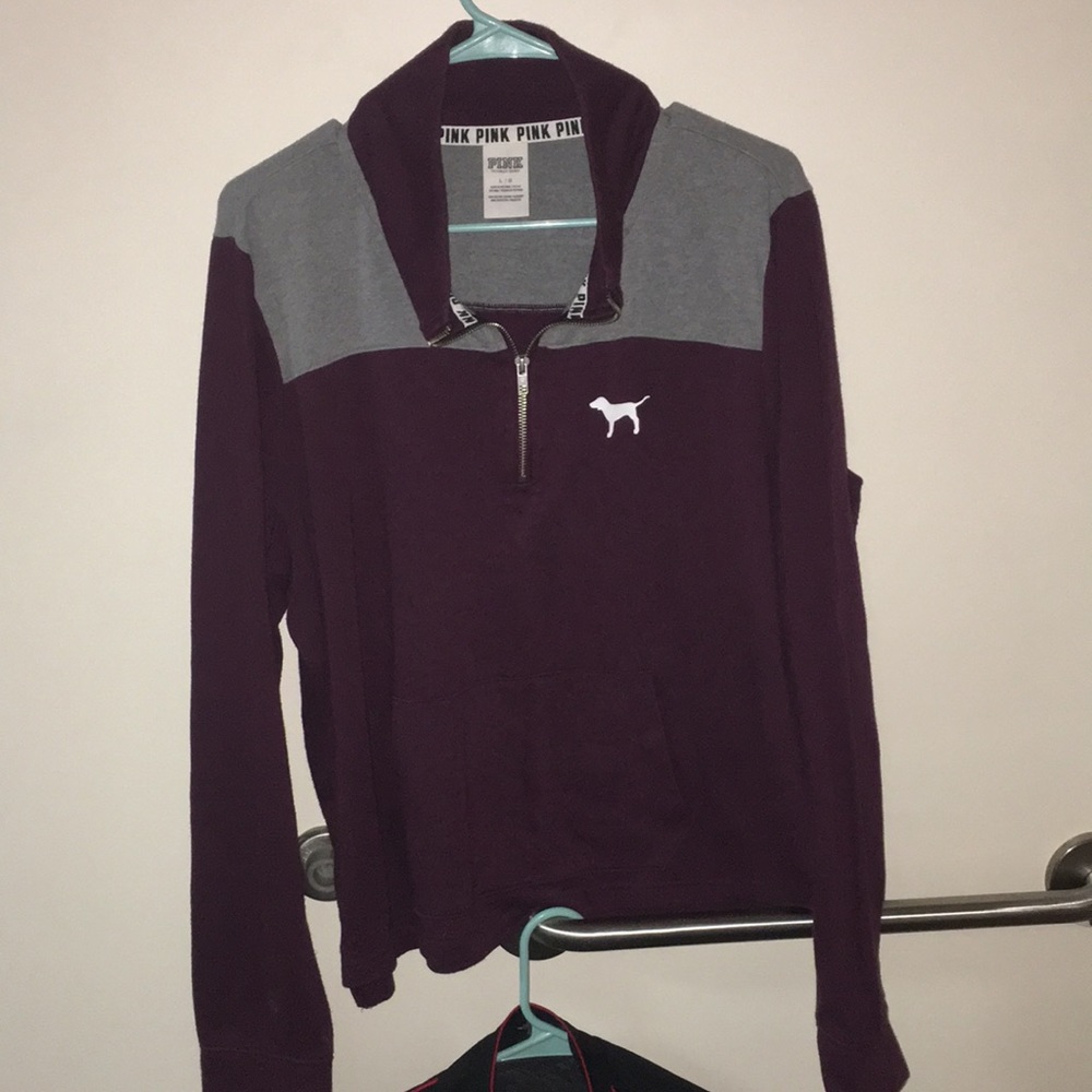 PINK 1/3 zip sweater